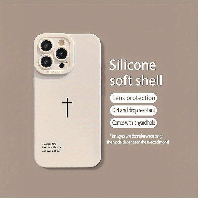 One Eye Antique White Cross Print TPU Material Shockproof Case with Precise Cutouts Full Coverage for Apple iPhone 6/7/8/X/11/12/13/14/15/16 Pro/16 Pro Max/16 Plus