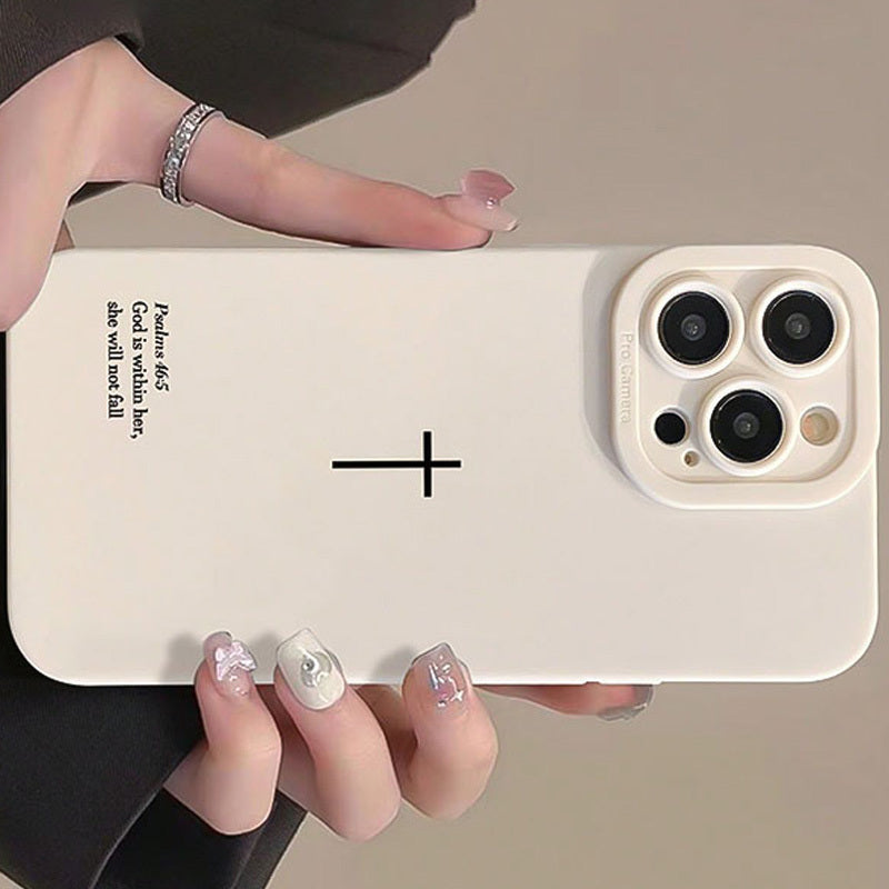 One Eye Antique White Cross Print TPU Material Shockproof Case with Precise Cutouts Full Coverage for Apple iPhone 6/7/8/X/11/12/13/14/15/16 Pro/16 Pro Max/16 Plus