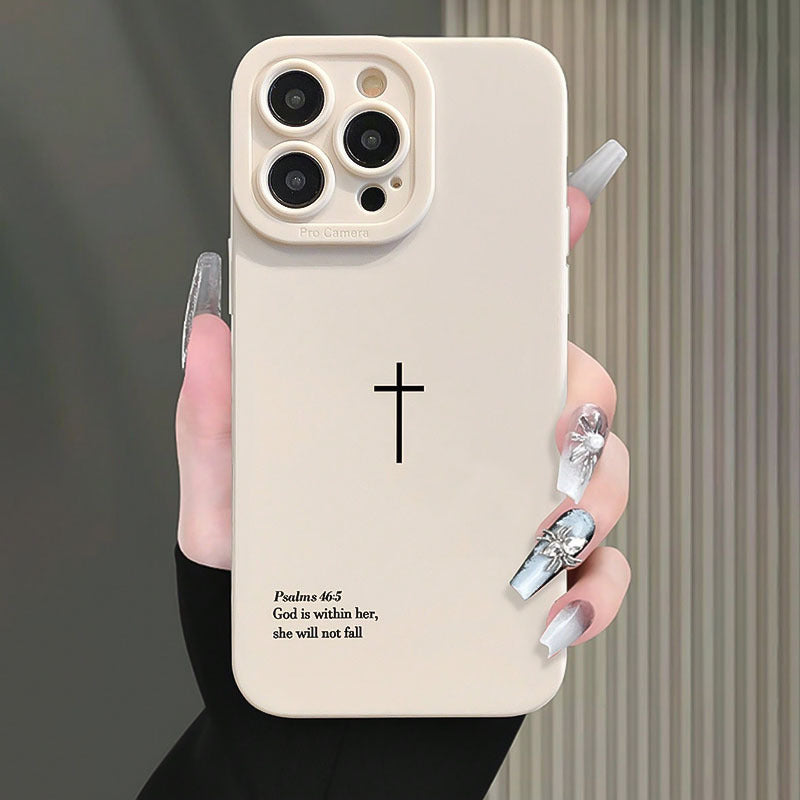 One Eye Antique White Cross Print TPU Material Shockproof Case with Precise Cutouts Full Coverage for Apple iPhone 6/7/8/X/11/12/13/14/15/16 Pro/16 Pro Max/16 Plus