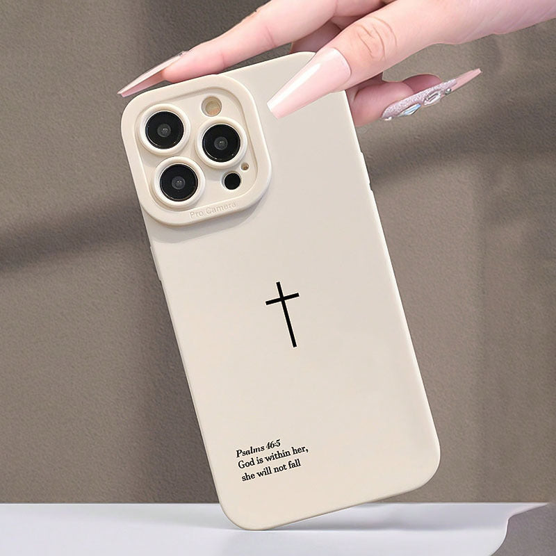 One Eye Antique White Cross Print TPU Material Shockproof Case with Precise Cutouts Full Coverage for Apple iPhone 6/7/8/X/11/12/13/14/15/16 Pro/16 Pro Max/16 Plus