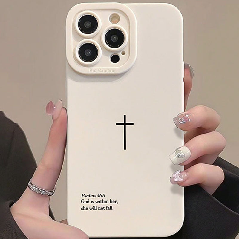 One Eye Antique White Cross Print TPU Material Shockproof Case with Precise Cutouts Full Coverage for Apple iPhone 6/7/8/X/11/12/13/14/15/16 Pro/16 Pro Max/16 Plus